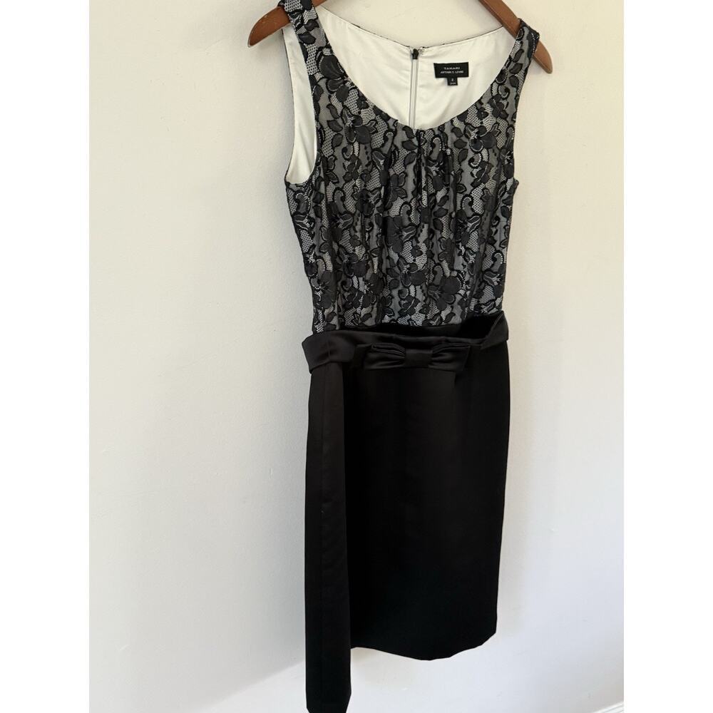 Tahari Arthur S Levine Lace Sheath Dress Size2 Sleeveless Knee Length Formal - Picture 3 of 13
